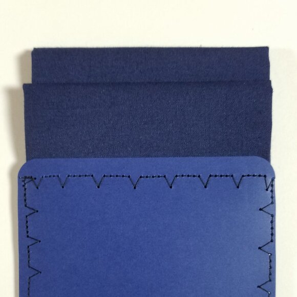 NEW Dark Blue 100% Cotton Pre-Folded Pocket Square Handkerchief Insert - Picture 5 of 7